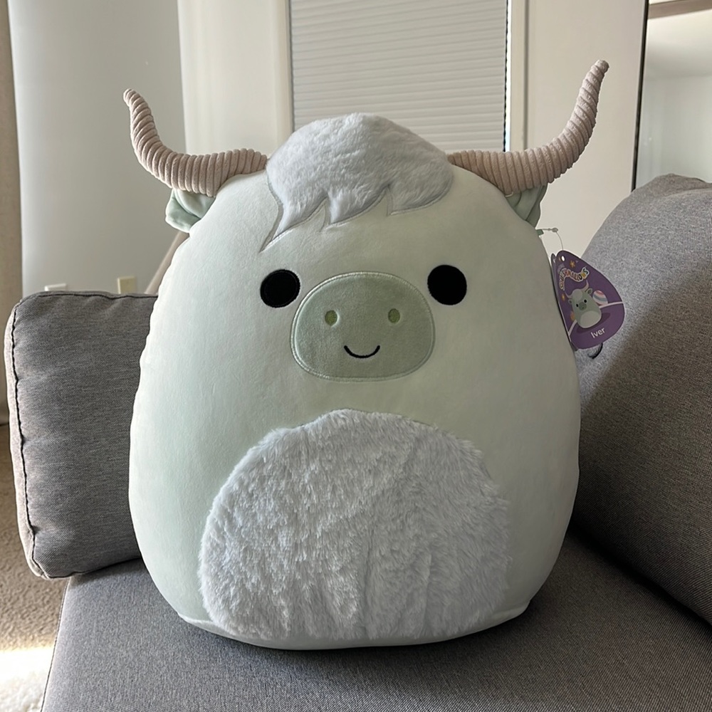 Squishmallows 16" Iver the Highland Cow Longhorn Plush *NWT*